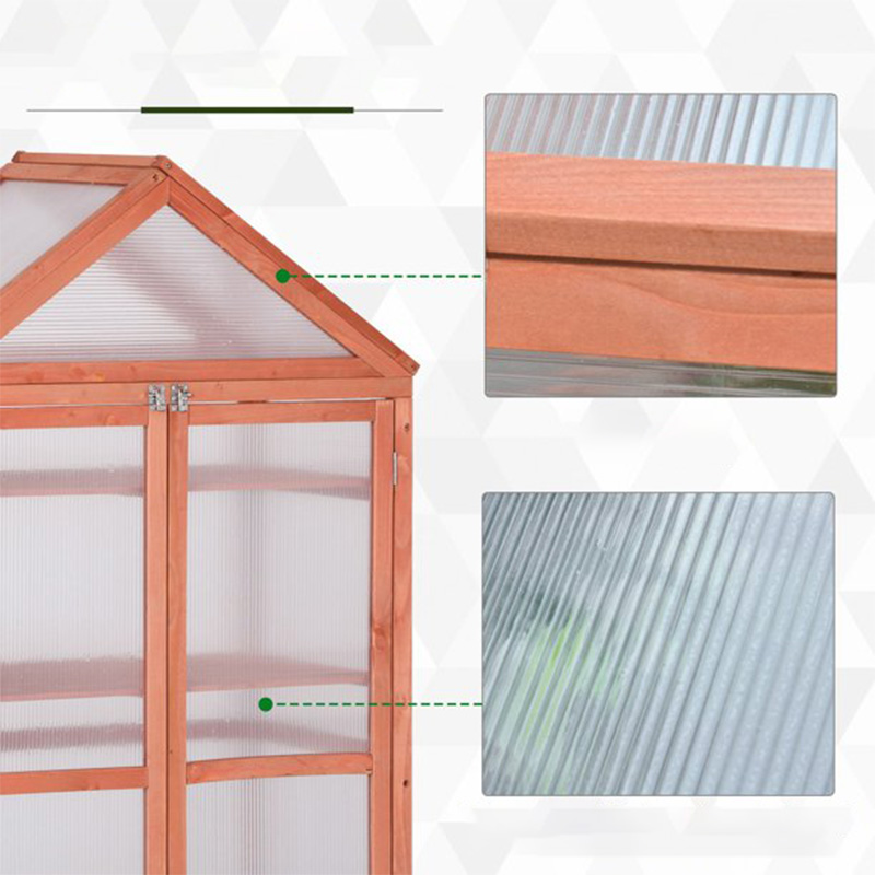 Invernadero de marco frío de madera de 32 'x 19' x 54 'para plantas Tablero de PC Naranja