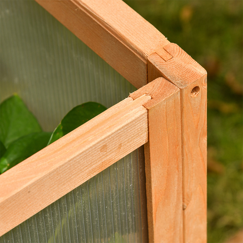 36' x 20' x 41' Caja de protección de plantas en maceta elevada para invernadero al aire libre con parte superior que se puede abrir, marco frío de madera naranja