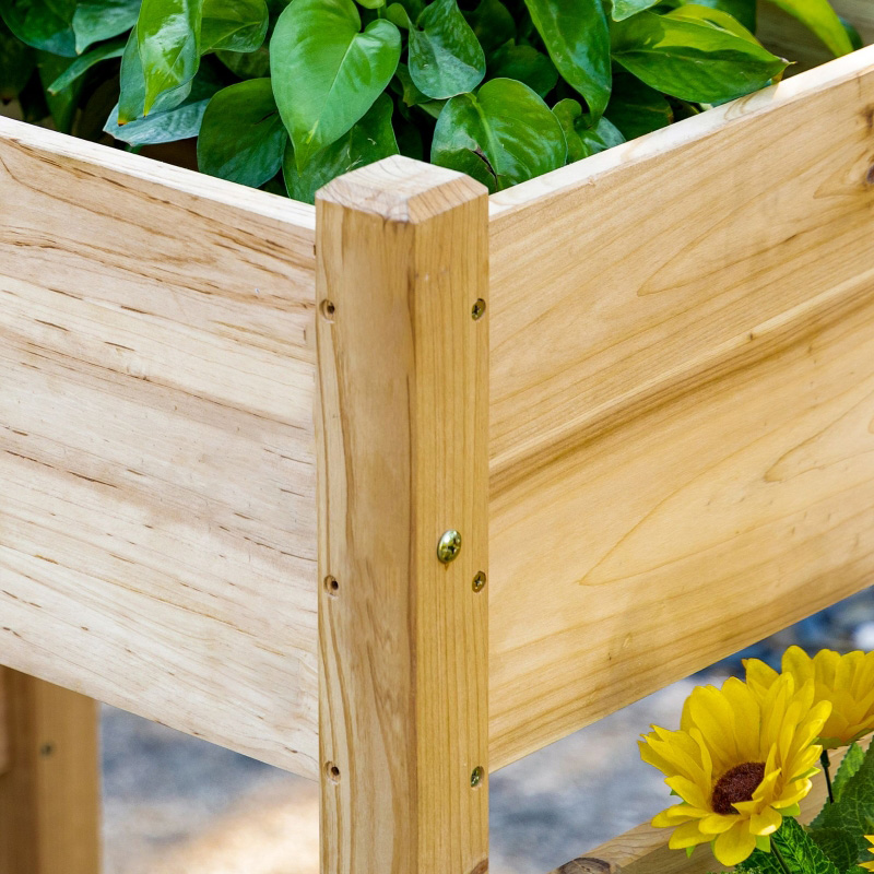 Macetero independiente de 3 niveles para cama de jardín elevada para verduras, hierbas, flores