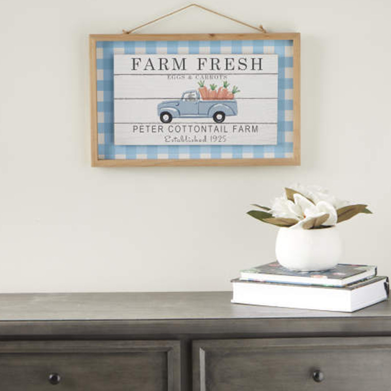 Decoración de pared colgante enmarcada de Pascua 'Farm Fresh'