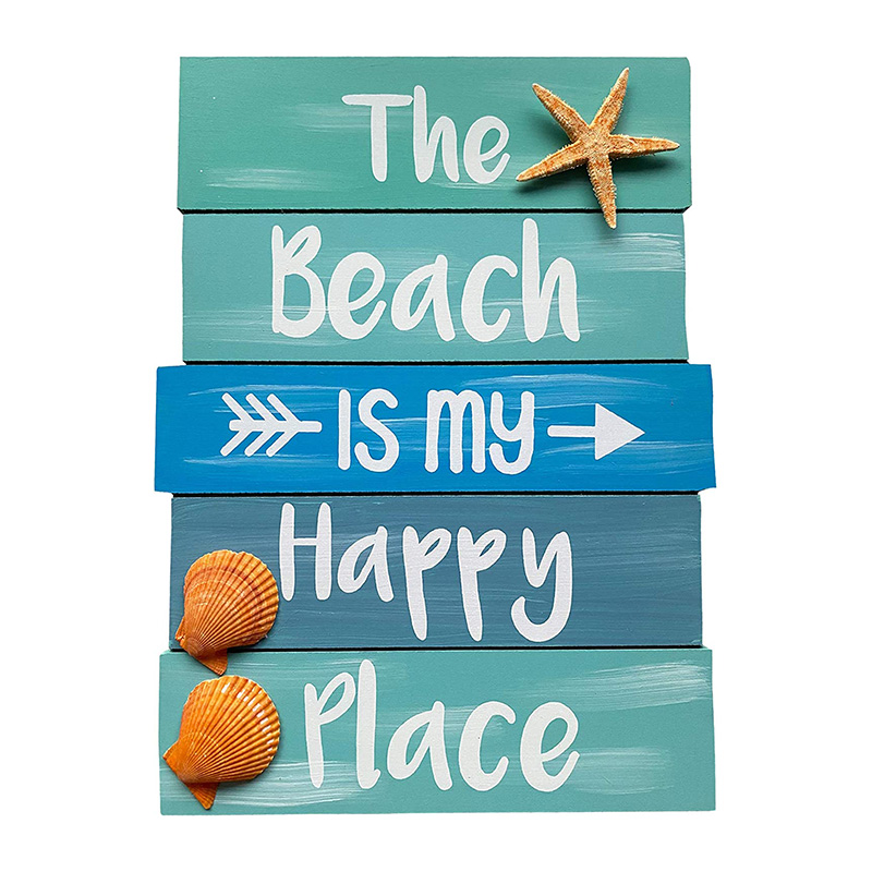 La playa es mi letrero de lugar feliz - Decoración de la casa de playa - Letrero de madera