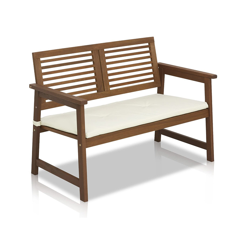 Banco de jardín plegable para exteriores, banco de madera para patio de 2 plazas, silla Loveseat con respaldo y reposabrazos para patio, porche o balcón, amarillo