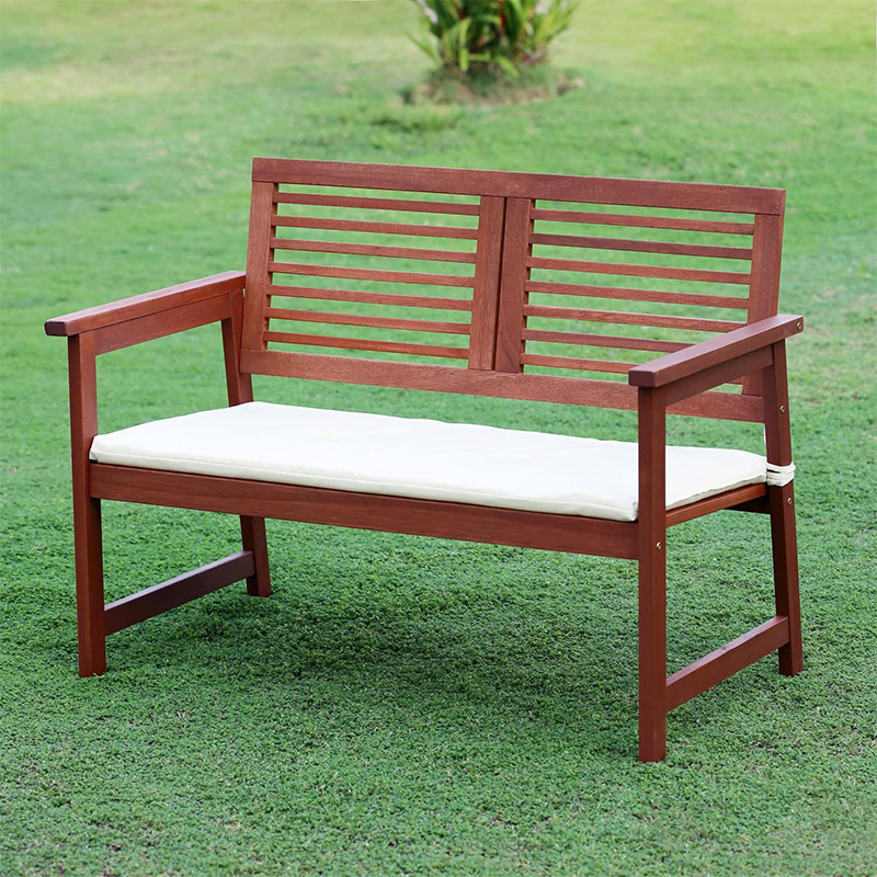 Banco de jardín plegable para exteriores, banco de madera para patio de 2 plazas, silla Loveseat con respaldo y reposabrazos para patio, porche o balcón, amarillo